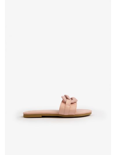 Chunky Chained Strap Flat Slides