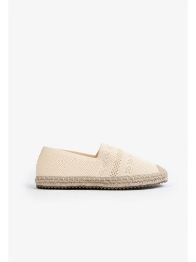 Solid Knitted Faux Straw Loafers