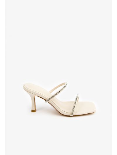 Double Crystal Strap Heeled Sandals