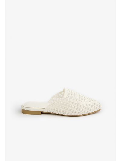Rustic Woven Flat Mules