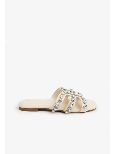 Rhinestones Embellished Flat Slides