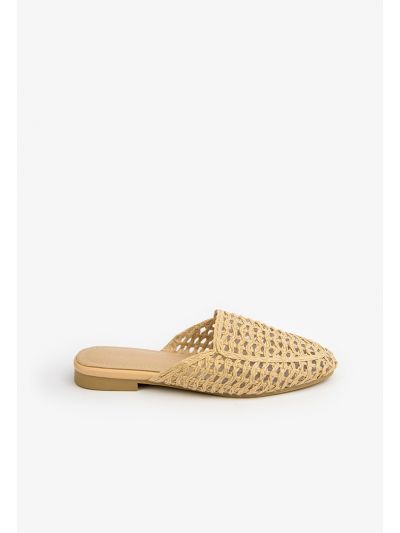 Rustic Woven Flat Mules