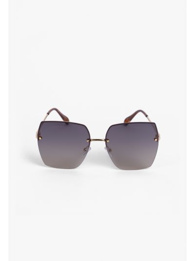 Oversized Rimless Butterfly Sunglasses