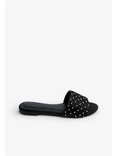 Crystal Embellished Sequined Flats