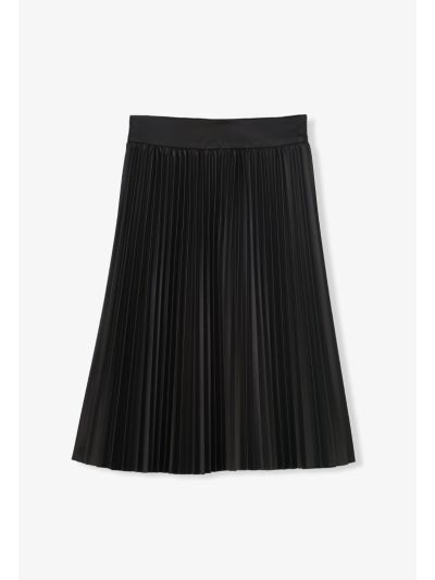 Solid PU Leather Skirt