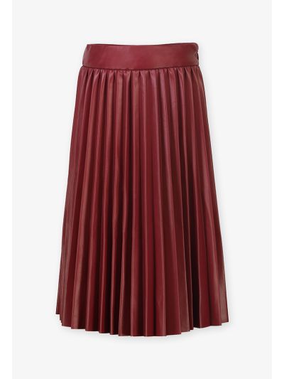 Solid Pleated Skirt