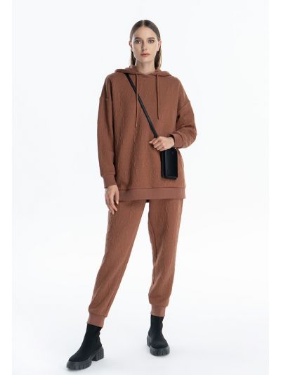 Letter Textured Hi-Rise Winter Trouser -Sale