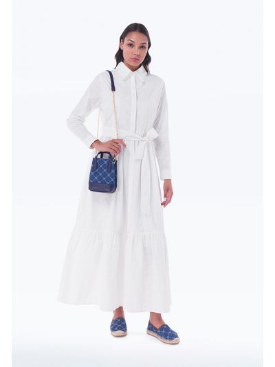 Solid Schiffli Tiered Maxi Dress -Sale