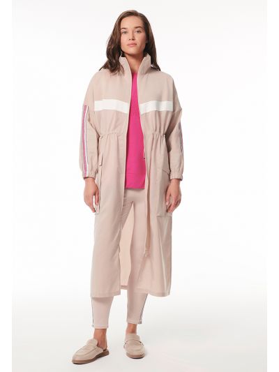 Drawstring Waist Long Jacket -Sale
