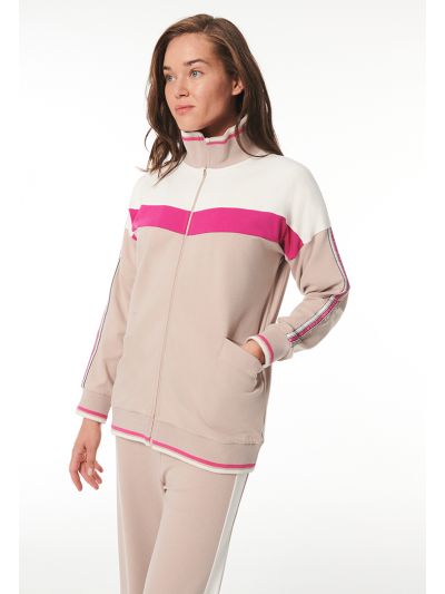 Lurex Striped Color Block Jacket -Sale