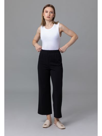 Elasticated Waistband Wide Leg Pants
