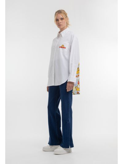  Straight Leg Slit Cut Hems Solid Trouser