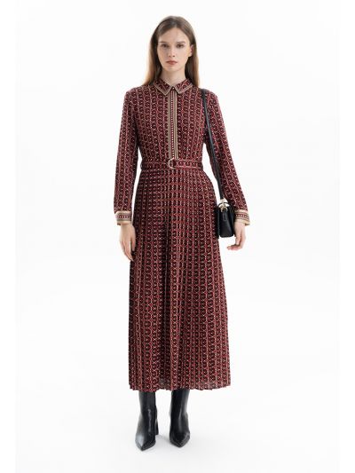 Circular All Over Pattern Maxi Dress -Sale
