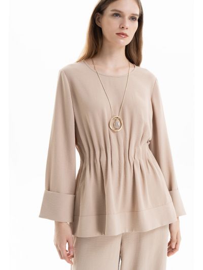 Cinched Waist Tiered Blouse -Sale