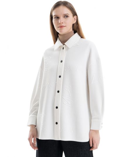 Embroidered Solid Buttoned Shirt -Sale