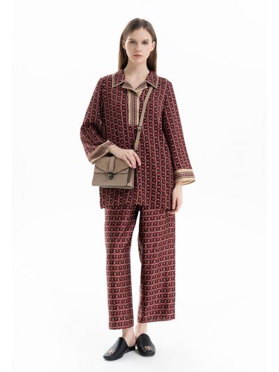 Circular Printed Straight Leg Trouser -Sale