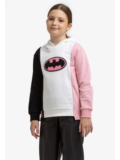 Supergirl Logo Colorblock Hooded Long Sleeves Sweatshirt -Sale