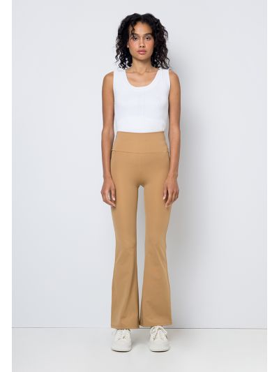 Single Tone Flared Leg High Waist Legging