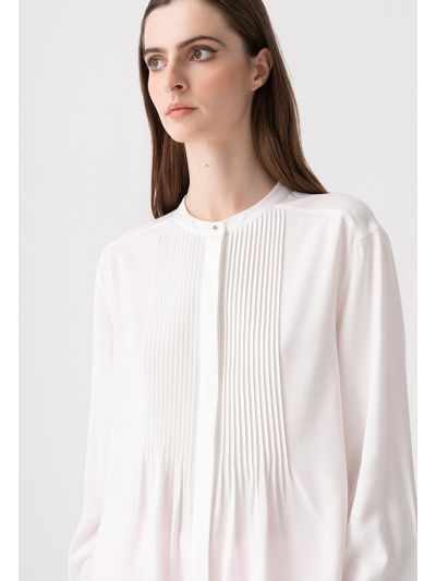 Single Tone Pleated Front Shirt