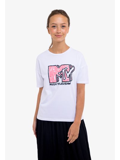 MTV Solid Printed T Shirt