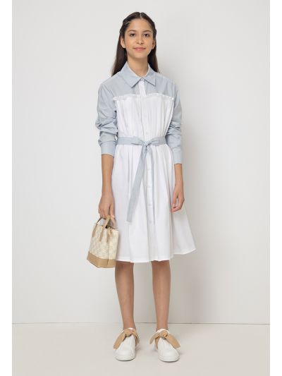 Pleated Shirt Dress