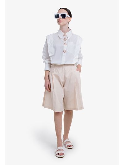 Solid Short Palazzo Trousers