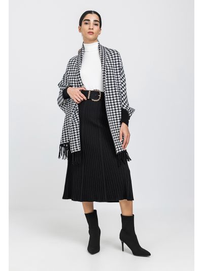 Knitted Ribbed Flared Skirt