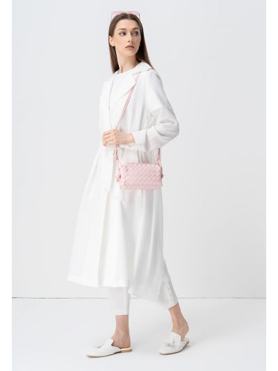 Solid Long Sleeves Belted Maxi Jacket 