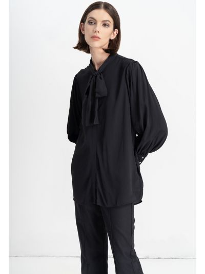 Self Tie Neck Oversize shirt