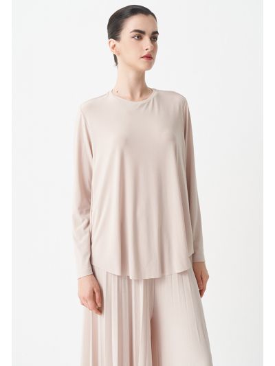 Solid High-Low Long Sleeves Blouse