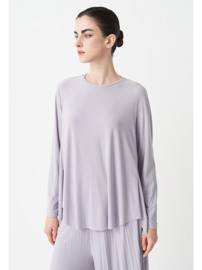 Solid High-Low Long Sleeves Blouse