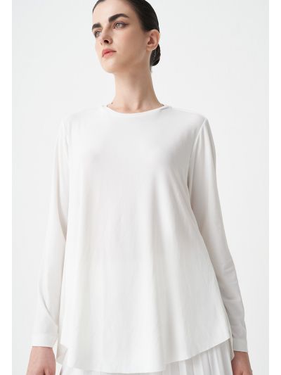 Solid High-Low Long Sleeves Blouse