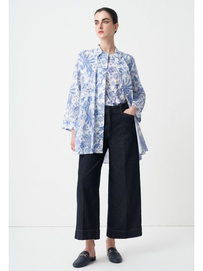 Straight Wide Legs Denim Trouser
