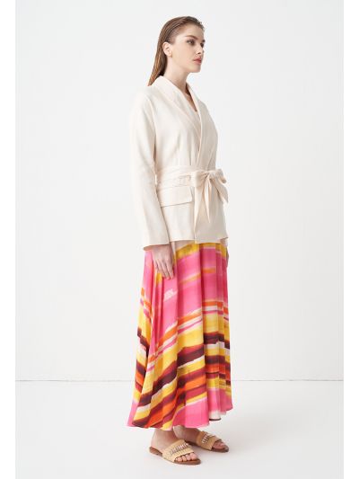 Printed Flared Maxi Circle Skirt