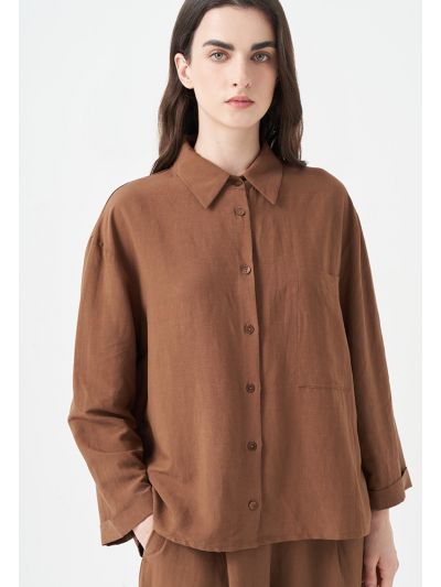 Solid High-Low Long Sleeves Shirt