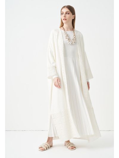 Long Sleeves Crochet Maxi Abaya