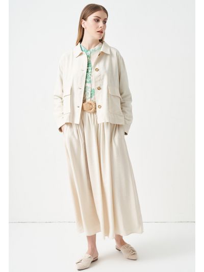 Basic Pleated Maxi Skirt