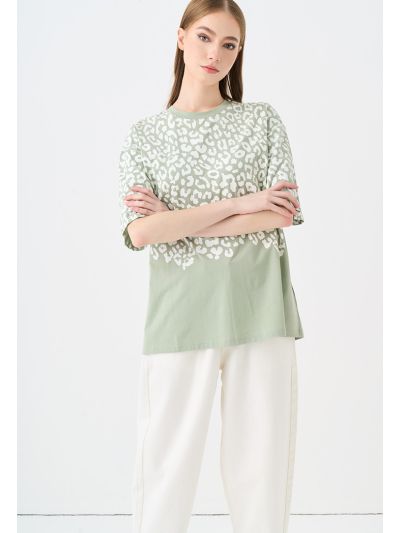 Leopard Print Loose Fit T-Shirt