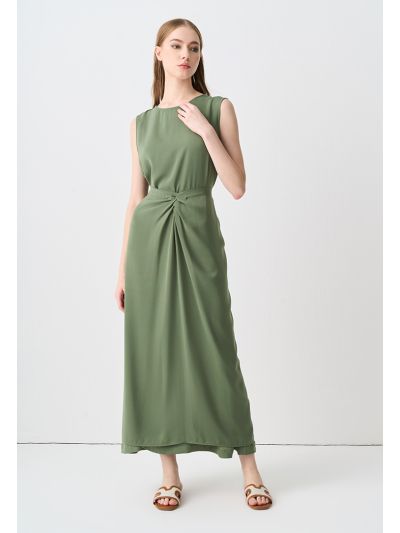 Solid Side Open Wrap Skirt