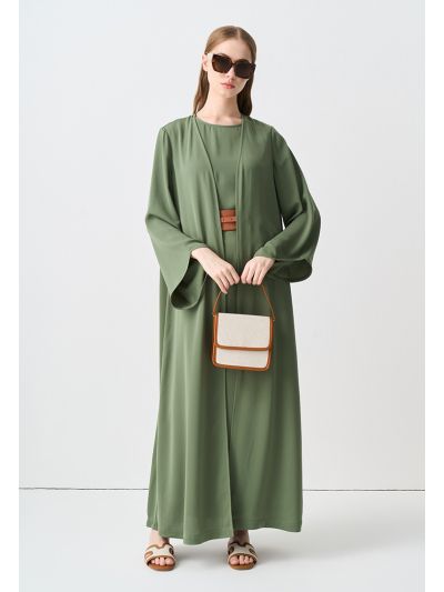 Open Front Single Tone Abaya
