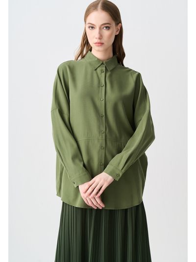 Drop Shoulder Oversized Solid Shirt