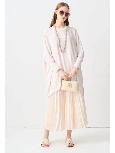 Pleated Solid Maxi Skirt