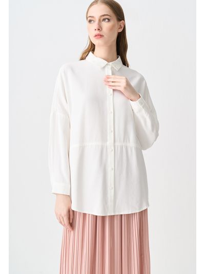 Oversized Solid Tencel Shirt -Sale
