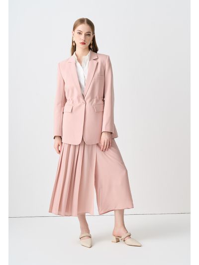 Pleated Wrap Solid Trousers