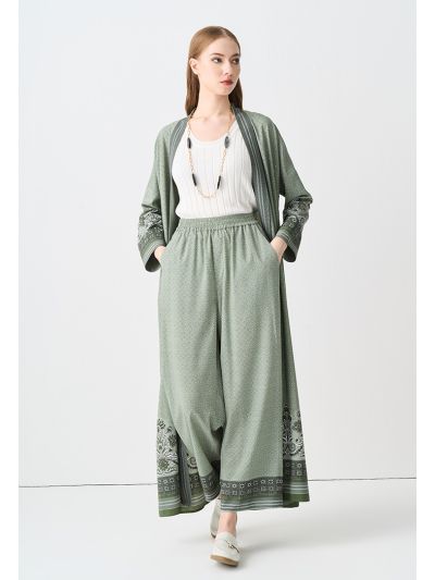 Wide Leg Printed Trouser