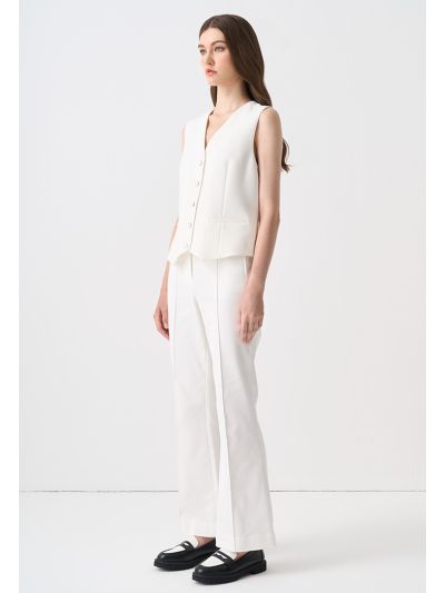 Flared Leg Mid Waist Trouser