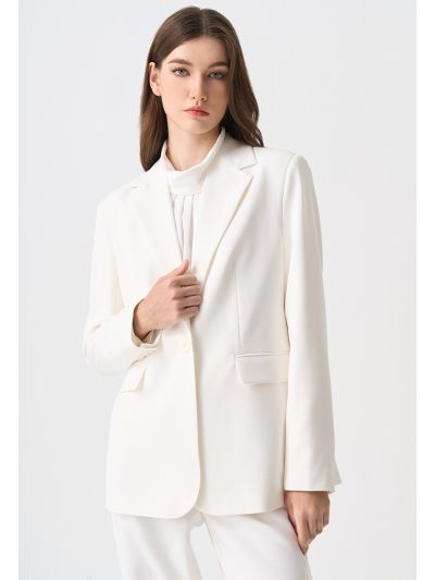Solid Notched Collar Blazer