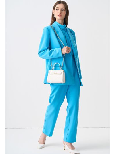 Solid Straight Leg High Waist Trouser