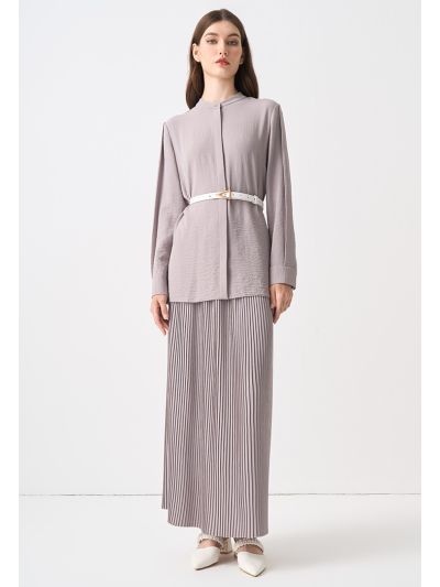 Single Tone Pleated Flared Skirt