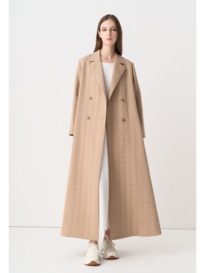 Double Breasted Notched Collar Coat